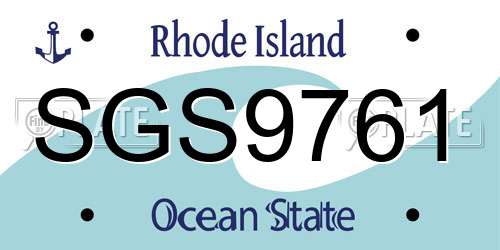 SGS9761 Rhode Island License Plate