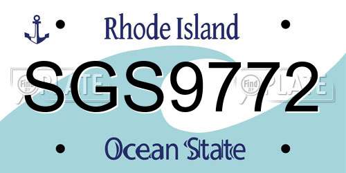 SGS9772 Rhode Island License Plate