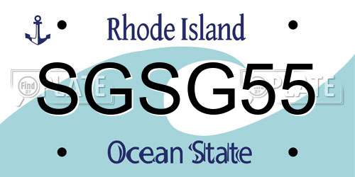 SGSG55 Rhode Island License Plate