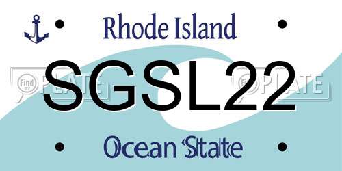 SGSL22 Rhode Island License Plate
