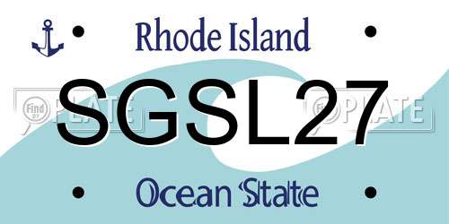 SGSL27 Rhode Island License Plate