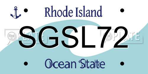 SGSL72 Rhode Island License Plate