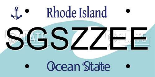SGSZZEE Rhode Island License Plate