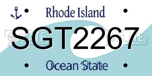 SGT2267 Rhode Island License Plate