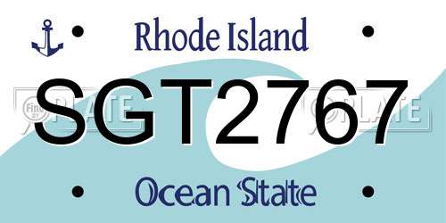 SGT2767 Rhode Island License Plate