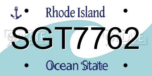 SGT7762 Rhode Island License Plate