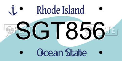 SGT856 Rhode Island License Plate