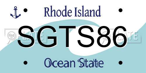 SGTS86 Rhode Island License Plate