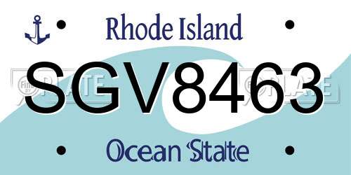 SGV8463 Rhode Island License Plate