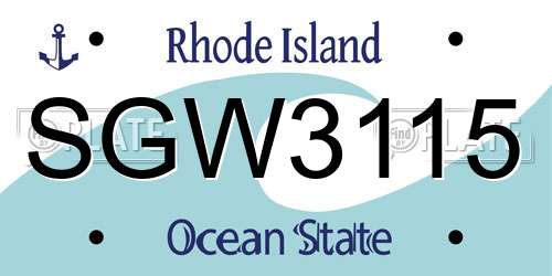 SGW3115 Rhode Island License Plate