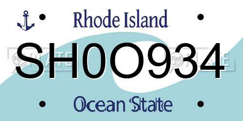 SH0O934 Rhode Island License Plate