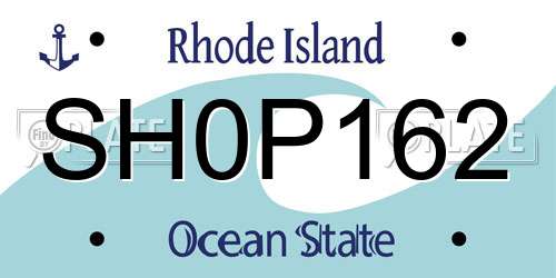 SH0P162 Rhode Island License Plate