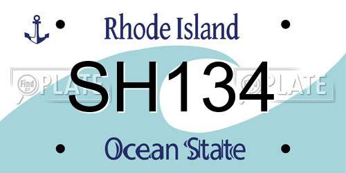 SH134 Rhode Island License Plate
