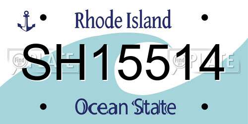SH15514 Rhode Island License Plate