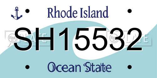 SH15532 Rhode Island License Plate
