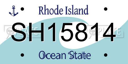 SH15814 Rhode Island License Plate