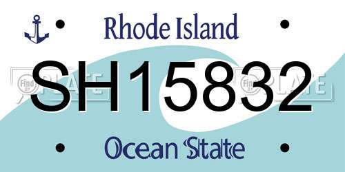 SH15832 Rhode Island License Plate