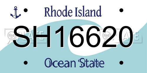 SH16620 Rhode Island License Plate