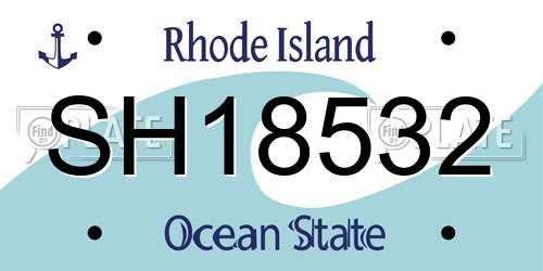 SH18532 Rhode Island License Plate