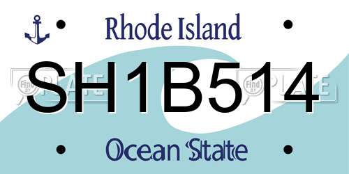 SH1B514 Rhode Island License Plate
