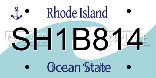 SH1B814 Rhode Island License Plate