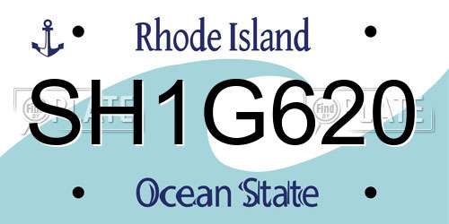 SH1G620 Rhode Island License Plate