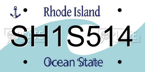 SH1S514 Rhode Island License Plate