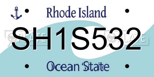 SH1S532 Rhode Island License Plate