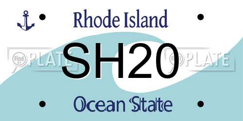 SH20 Rhode Island License Plate