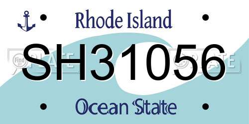 SH31056 Rhode Island License Plate