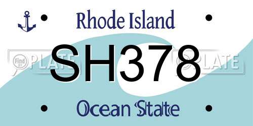 SH378 Rhode Island License Plate