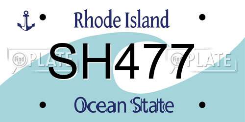 SH477 Rhode Island License Plate