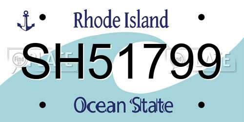 SH51799 Rhode Island License Plate