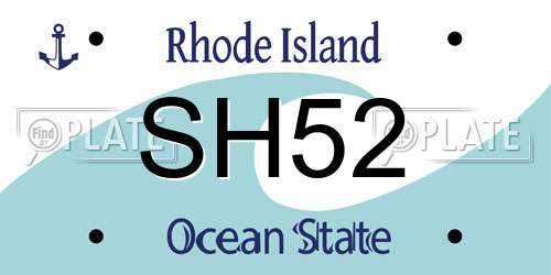 SH52 Rhode Island License Plate