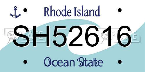 SH52616 Rhode Island License Plate