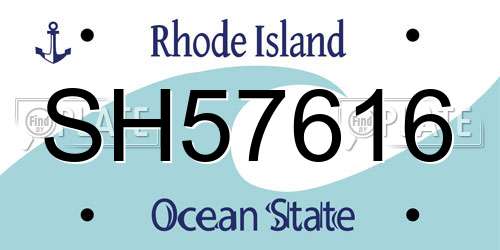SH57616 Rhode Island License Plate