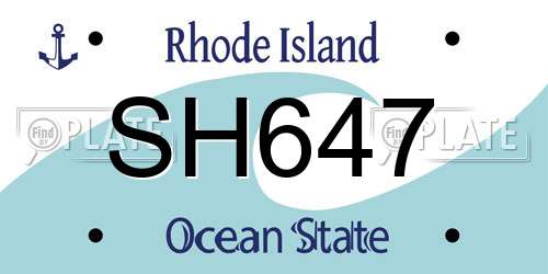 SH647 Rhode Island License Plate