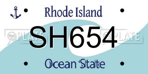 SH654 Rhode Island License Plate