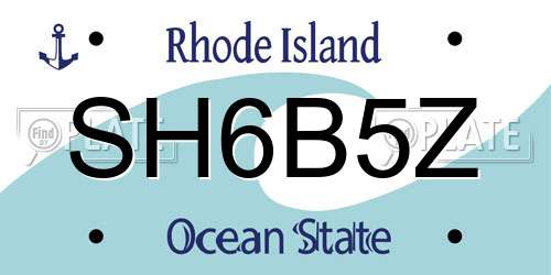 SH6B5Z Rhode Island License Plate