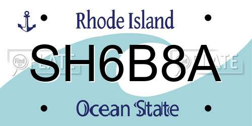 SH6B8A Rhode Island License Plate