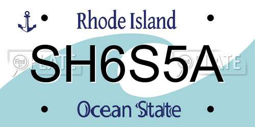 SH6S5A Rhode Island License Plate