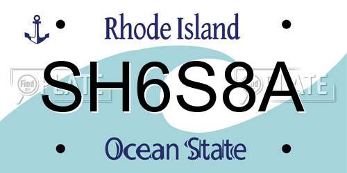 SH6S8A Rhode Island License Plate