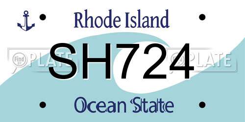 SH724 Rhode Island License Plate