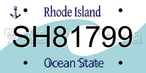 SH81799 Rhode Island License Plate