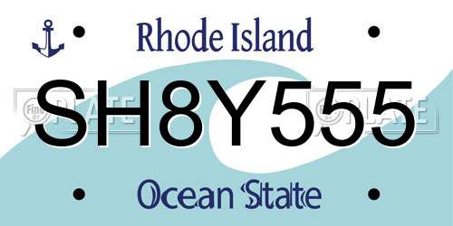 SH8Y555 Rhode Island License Plate