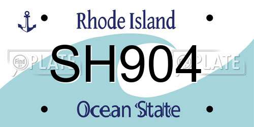 SH904 Rhode Island License Plate