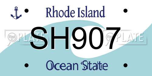 SH907 Rhode Island License Plate
