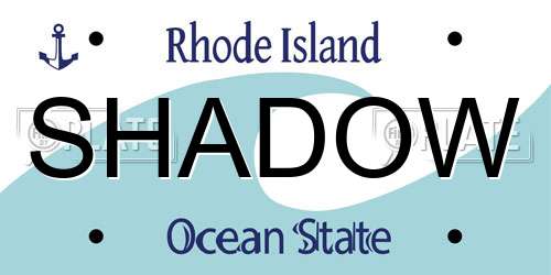 SHADOW Rhode Island License Plate