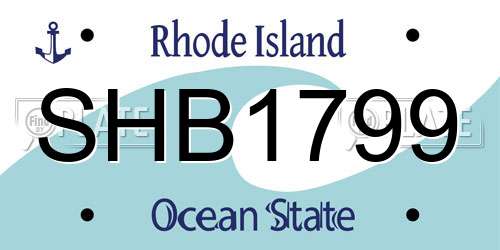 SHB1799 Rhode Island License Plate