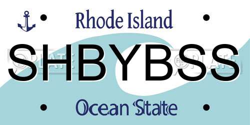 SHBYBSS Rhode Island License Plate
